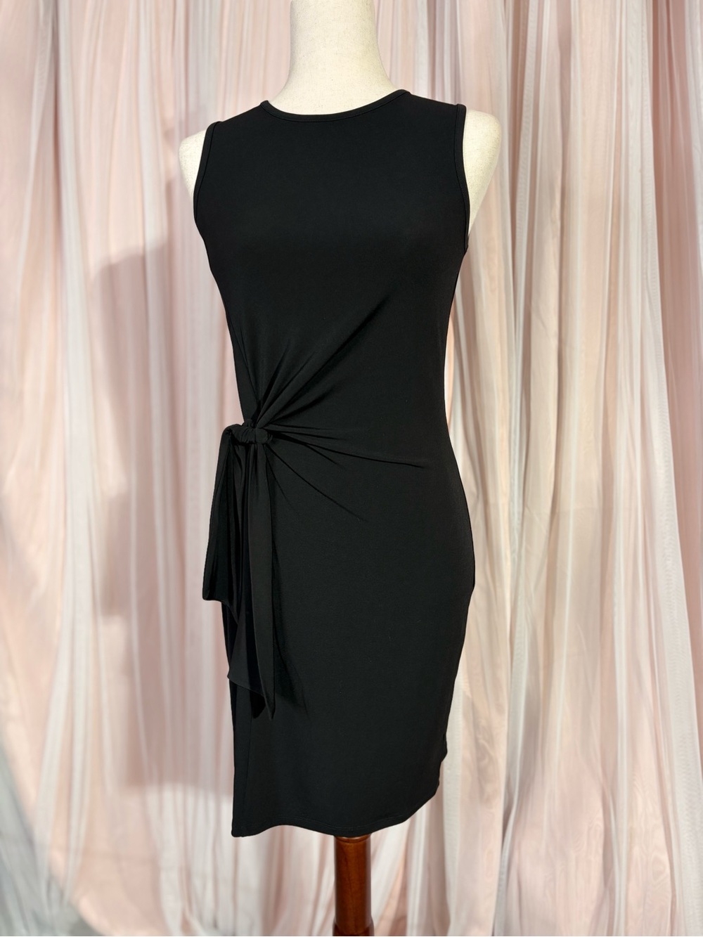 Michael Kors Black Sleeveless Knot-Detail Midi Dress - Picture 8 of 10